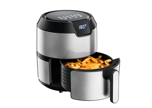 Moulinex Easy Fry Deluxe EZ401D freidora sin aceite para preparaciones sanas, fríe con aire caliente, diseño compacto, ajuste de temperatura, temporizador, 8 menús, tecnología Air Pulse