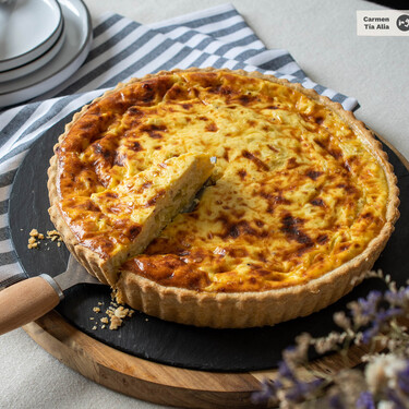 Quiche de puerros, cebolla y beicon: receta fácil