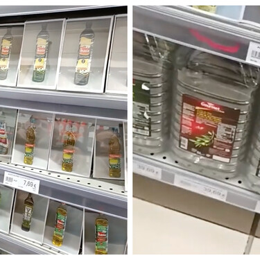 Fotos del aceite de oliva y garrafas vacías de muestra: así evitan los supermercados el robo de aceite de oliva