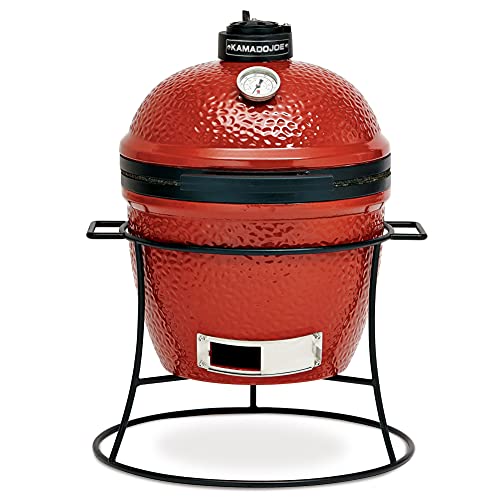 Kamado Joe® Joe Jr. ® Barbacoa de carbón de cerámica en rojo fuego