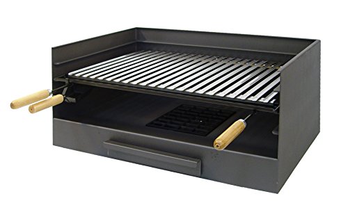 Imex El Zorro Cajón para Barbacoa con Parrilla de INOX, 50 x 40 x 33 cm, GRIS, 71514