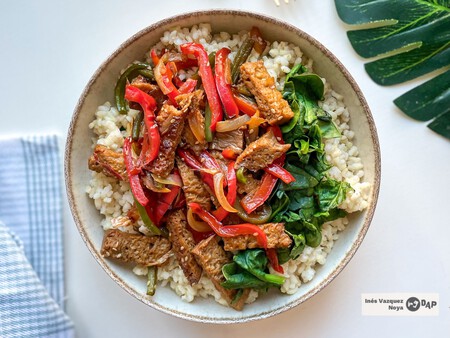 Seitán con verduras y salsa de soja, una receta llena de sabor, además de fácil y rápida